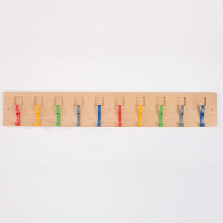 Beech Coat Rail with Nameplates  hi\-res