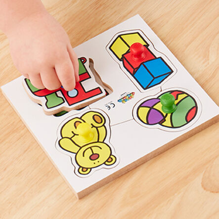Wooden Large Peg Toddler Puzzle Boards Set 8pk  hi\-res