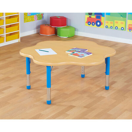 Copenhagen height adjustable flower shaped 6\-seater table  hi\-res