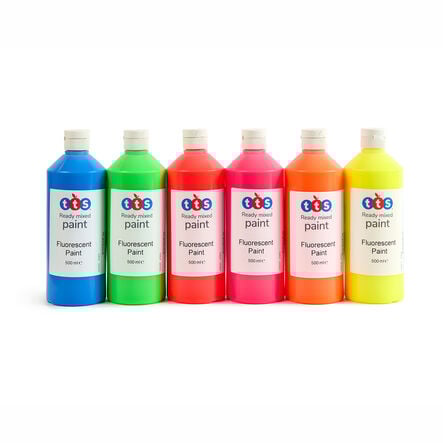 TTS Assorted Fluoro Ready Mixed Paint 500ml 6pk  hi\-res