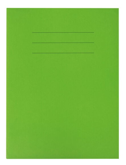 A4 Exercise Book 8mm Ruled Margin Green 64pg 25pk Green hi\-res