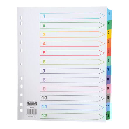EASTLIGHT Extra Wide A4 Numerical Index Dividers 1\-12 set  hi\-res