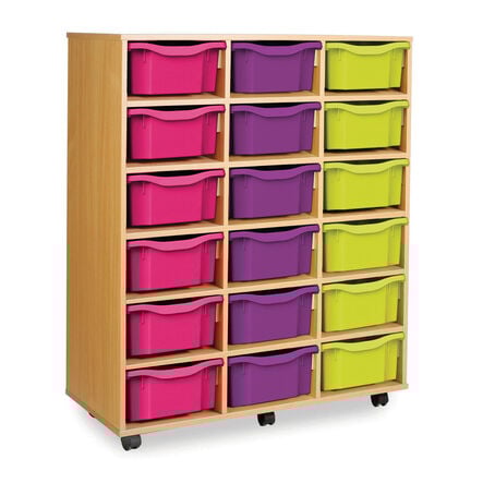 Mobile Tray Storage Unit With 18 Deep Trays  hi\-res