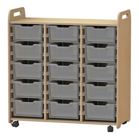 3 Column Tray Storage inc 15 Deep Translucent Trays  hi\-res