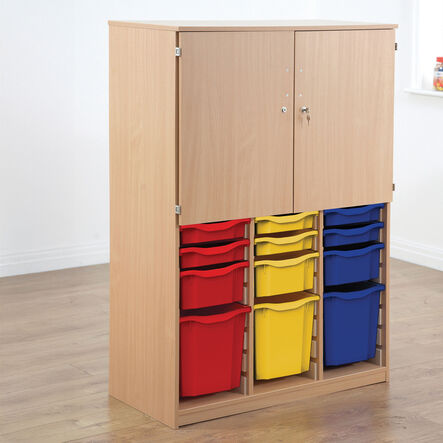 Mixed Size Tray and Cupboard Combination Unit  hi\-res
