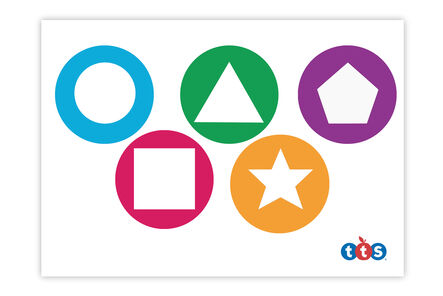 Indoor Floor Shape Stickers 5pk  hi\-res
