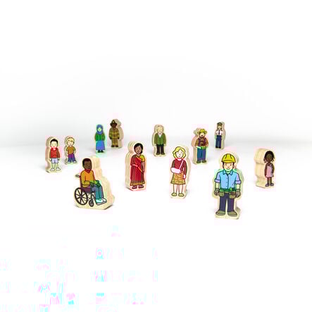 Small World Wooden Village People 42pk  hi\-res