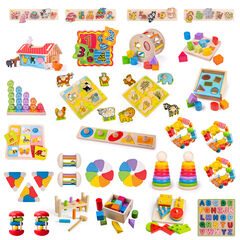 Wooden Manipulative Nursery Toys Bundle  hi-res