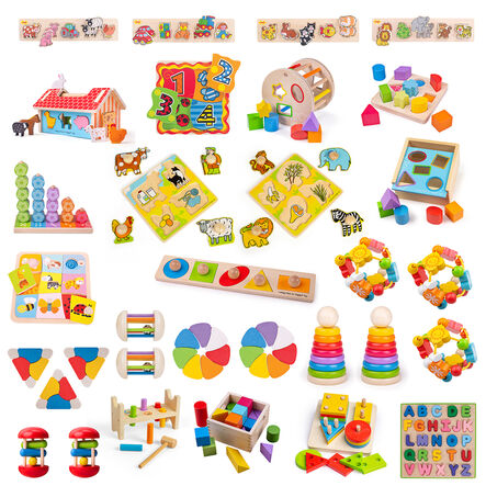 Wooden Manipulative Nursery Toys Bundle  hi\-res