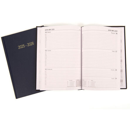 Academic Year Diary A5 Week To View Black 2025\/26  hi\-res