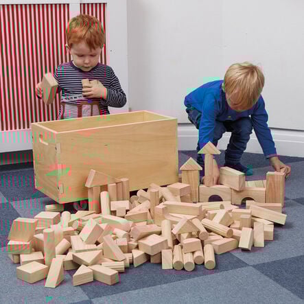 Wooden Construction Blocks in a Cart 224pcs  hi\-res