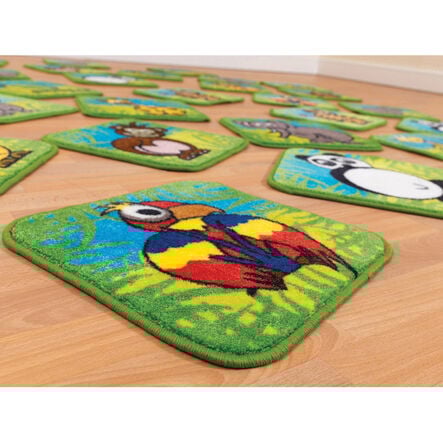 Zoo Animals Mini Placement Carpet Squares 30pk  hi\-res