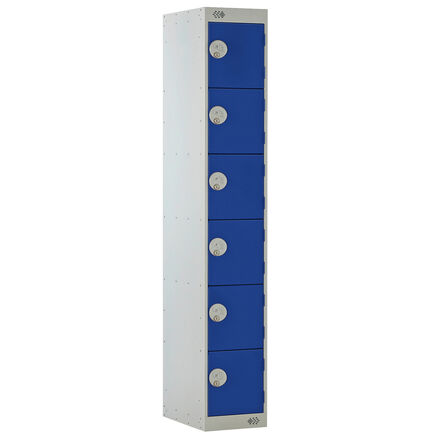 Moresecure Locker Nest of 1 W300mm 6 Doors Blue D300mm Blue hi\-res