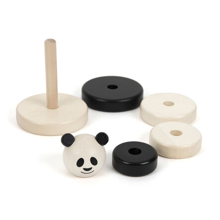 Panda Black \x26 White Wooden Stacker  hi\-res