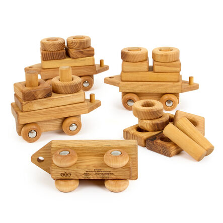 TTS Wooden Toddler Train with Building Blocks  hi\-res