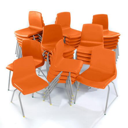 NP Classroom Chairs 30pk Seat height 260mm Orange Orange hi\-res
