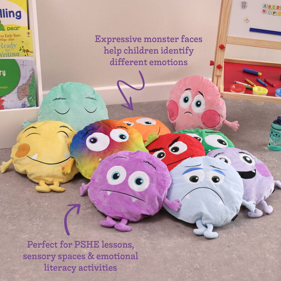 Monster Emotions Cushions 8pk | Soft Play & Furnishings | TTS