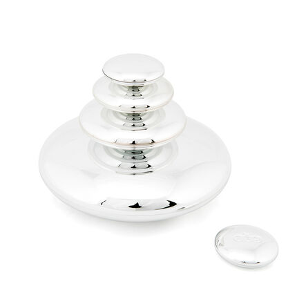TTS Sensory Mirrored Stacking Pebbles Silver 20pk Silver hi\-res