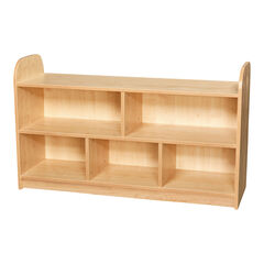 2 Tier Wide Storage Shelving with Back Maple H710mm  hi-res