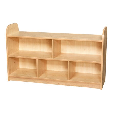 2 Tier Wide Storage Shelving with Back Maple H710mm  hi\-res