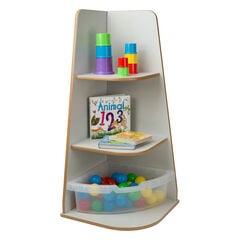 Free Standing Corner Shelf Unit Grey  Free Standing Corner Shelf Unit Grey  hi-res