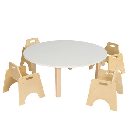 Essentials White Circular Table  hi\-res