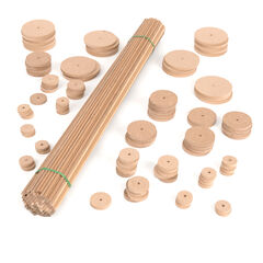 Wooden Dowels & Wheels Pack  Wooden Dowels & Wheels Pack  hi-res