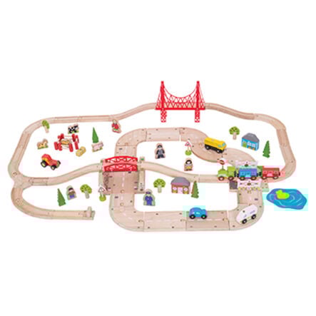 Small World Wooden Town Road and Rail Set 80pcs  hi\-res