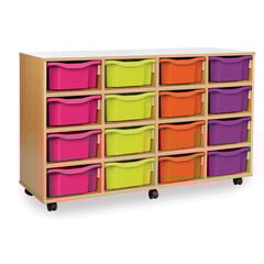 Mobile Tray Storage Unit With 16 Deep Trays  hi-res