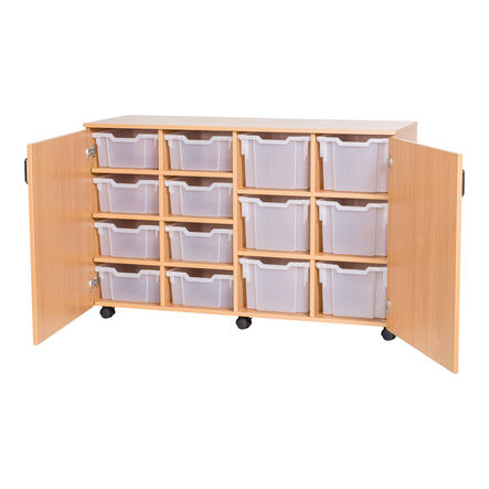 Mobile Tray Storage 8 Deep \x26 6 Extra Deep Bays  hi\-res