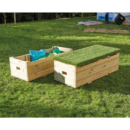 Outdoor Wooden Storage Bench  hi\-res