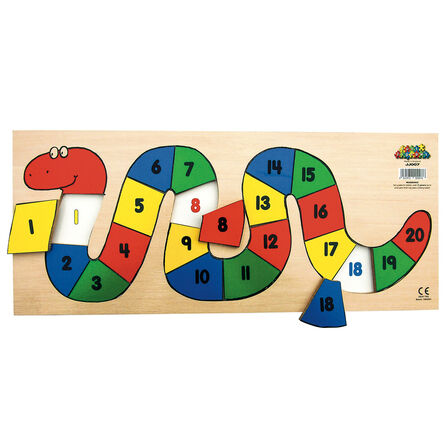 1 \- 20 Wooden Number Worm Puzzle  hi\-res