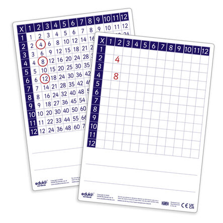 Dry Erase Pupils\' A4 Multiplication Boards: Pack Of 30  hi\-res