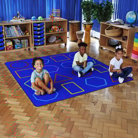 Essentials Rainbow Geometric Carpet 2m x 2m  hi\-res