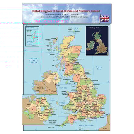 World Europe and UK Maps Set A3  hi\-res