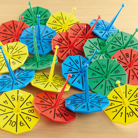 Plastic Number Spinners 1\-10 4pk  hi\-res