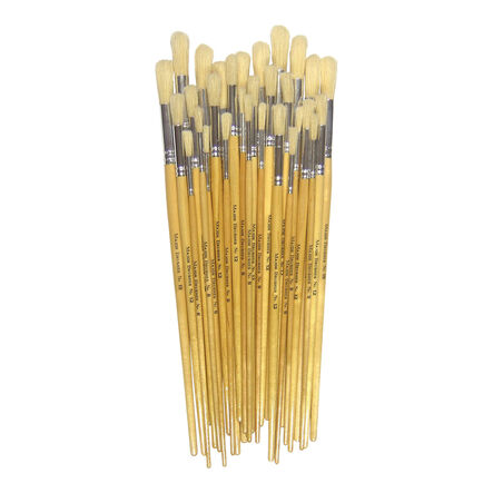 Hog Hair Round Head Paint Brushes Assorted 30pk  hi\-res