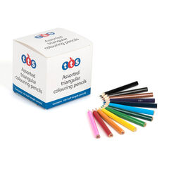 TTS Triangular Colouring Pencils 144pk Half length  hi-res