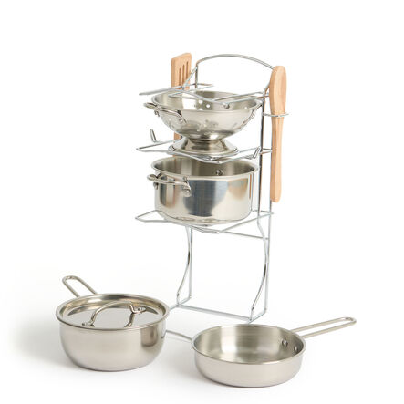 Role Play Metal Kitchen Cookware \x26 Utensils 13pc  hi\-res