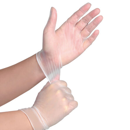 Clear Vinyl Powdered Gloves 100pk  hi\-res