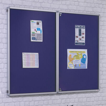 FlameShield Tamperproof Corridor Noticeboards Double Door  hi\-res