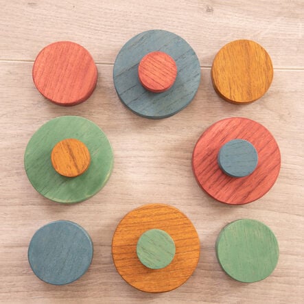 Loose Parts Wooden Disc Shapes \- Earth  hi\-res
