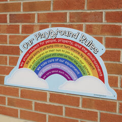 Rainbow Playground Rules School Sign  hi-res