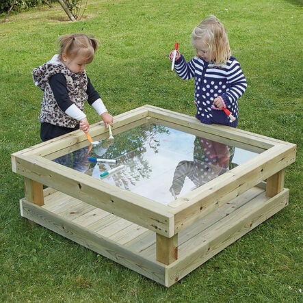 Outdoor Wooden Toddler Table with Acrylic Marking Surface  hi\-res