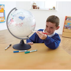 Drywipe Blank Globe of the World with Stand 30cm  Drywipe Blank Globe of the World with Stand 30cm  hi-res