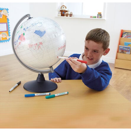 Drywipe Blank Globe of the World with Stand 30cm  hi\-res