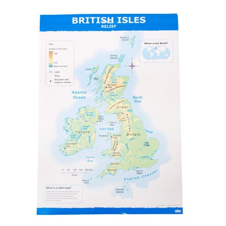 TTS British Isles UK Map Political and Physical A1 KS1  hi\-res