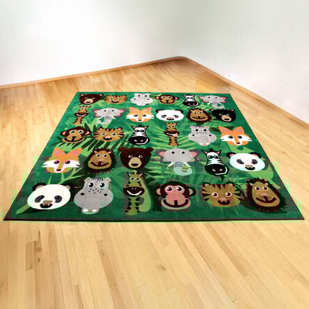 3m x 3m Wild Animals Square Placement Rug  hi\-res