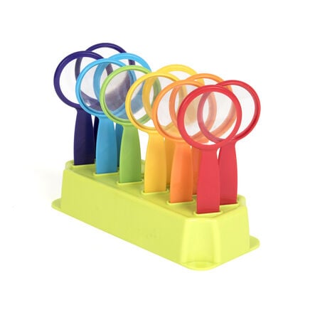 Rainbow Coloured Magnifying Glasses in Stand – 12pk  hi\-res