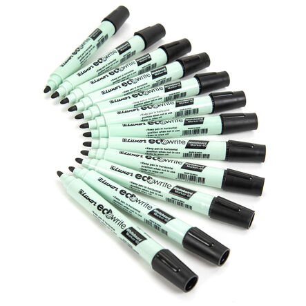 Luxor ECO Whiteboard Markers Black 12pk  hi\-res